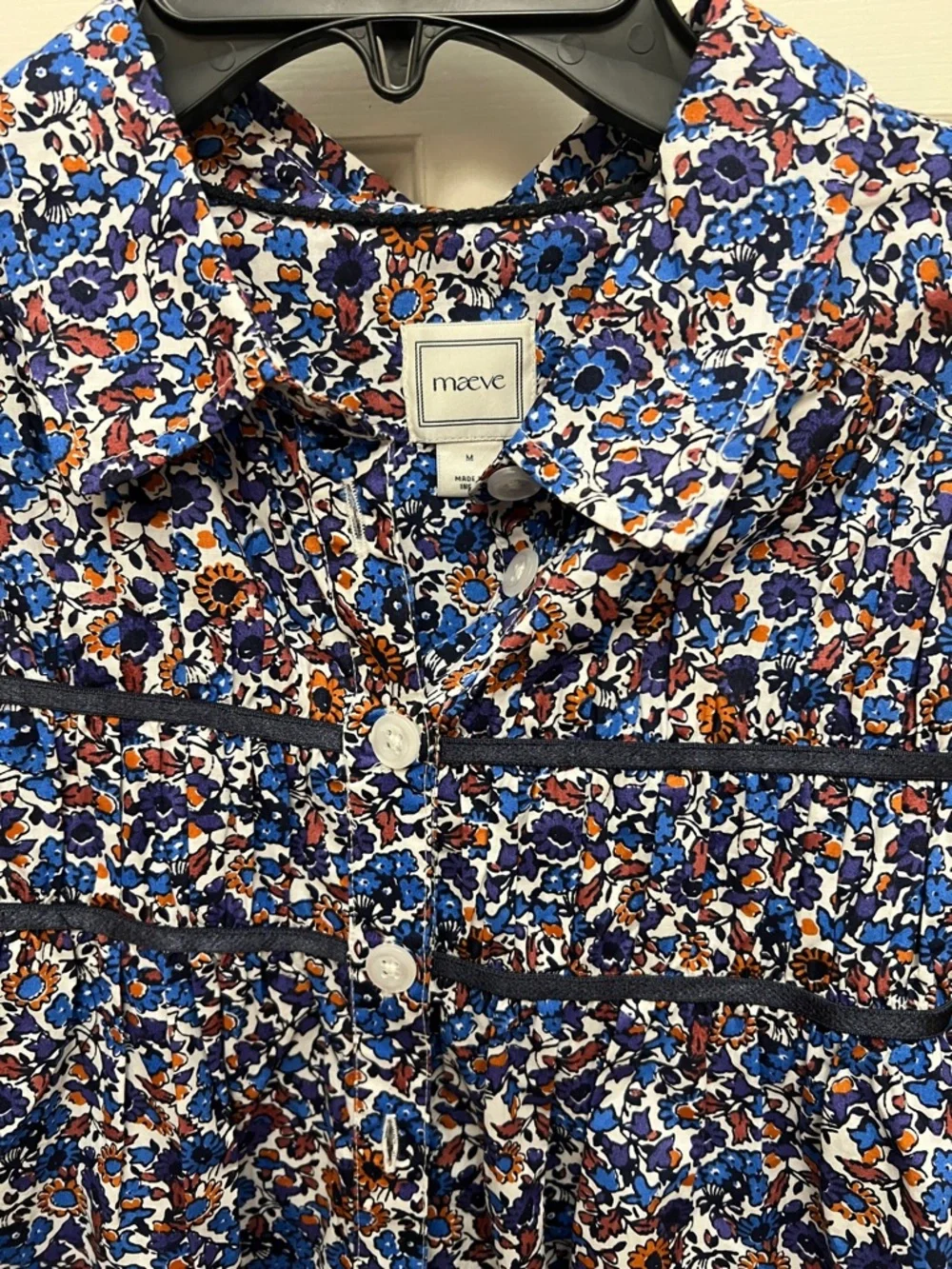 Leandra Shirred Yoke Blouse by Maeve - blue - Picture 5 of 11
